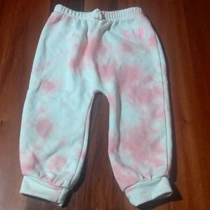Baby Gap Girls 18-24 Months Pink & White Tie-Dye Sweatpants